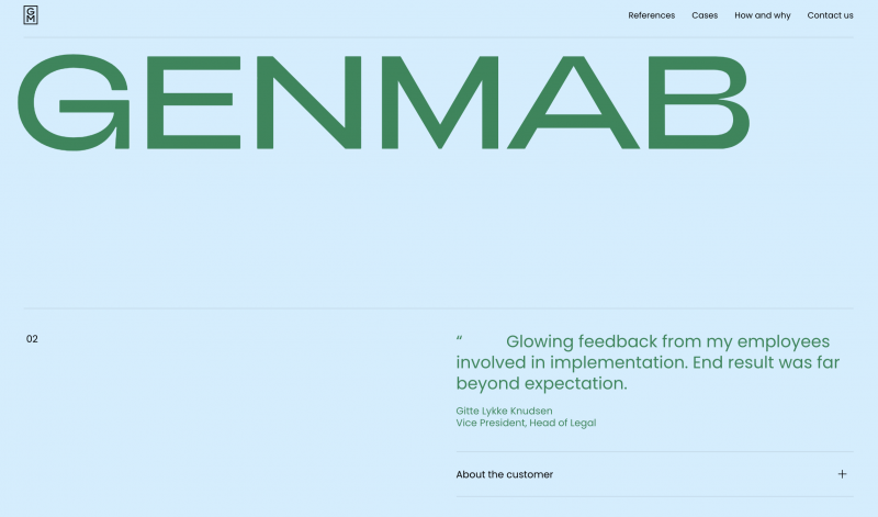 Trang web của Green Meadow sử dụng hoạt ảnh thị sai để dần dần hiển thị các phần khác nhau của văn bản.