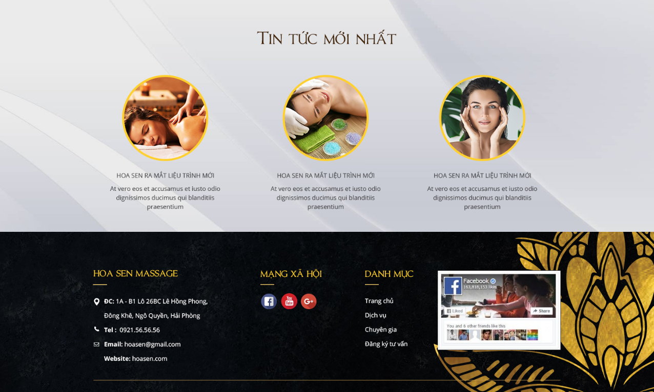 thiết kế website ngành thẩm mỹ viện, spa, massage