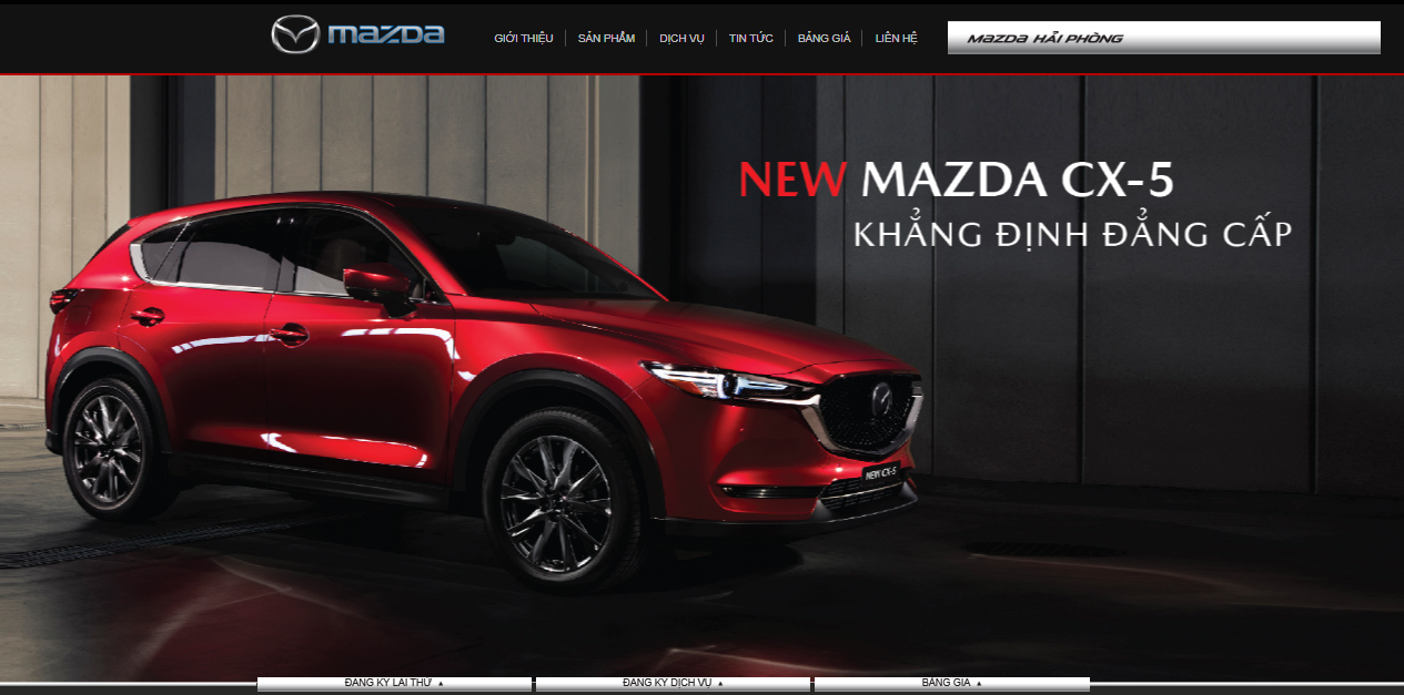 mẫu website kinh doanh ô tô Mazda Hải Phòng 