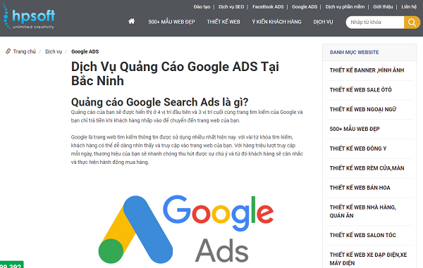 dịch vụ quảng cáo Google uy tín ở Bắc Ninh