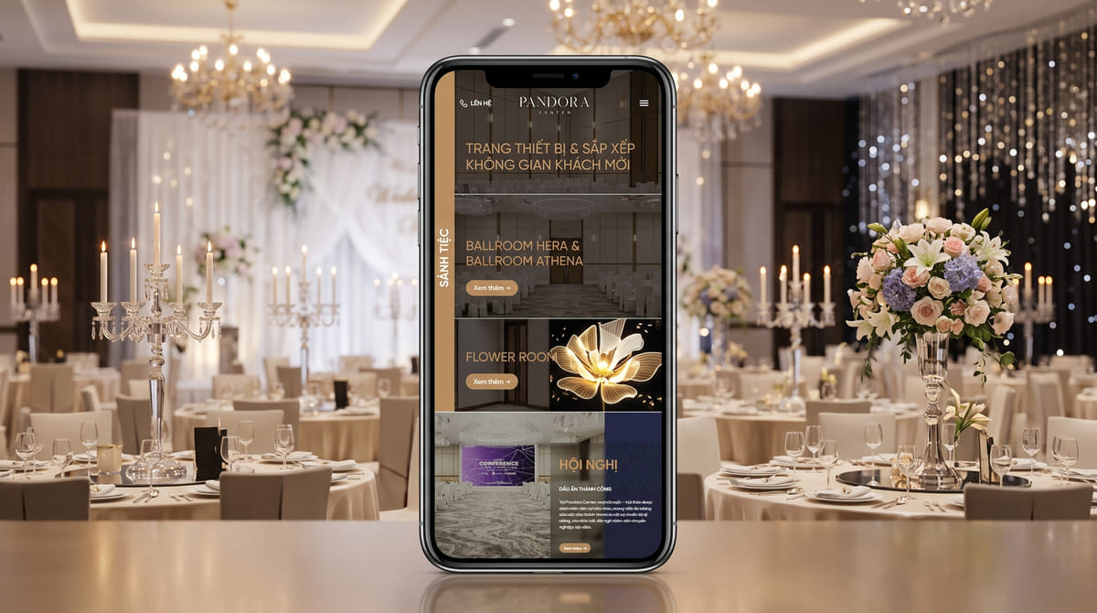 Trung tâm Tiệc cưới Pandora – Diện mạo website mới cho hành trình kiến tạo ngày trọng đại