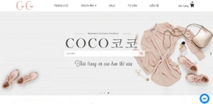 Giao diện website bán hàng thời trang nữ COCO 코코 đẹp, nhẹ nhàng, sang chảnh