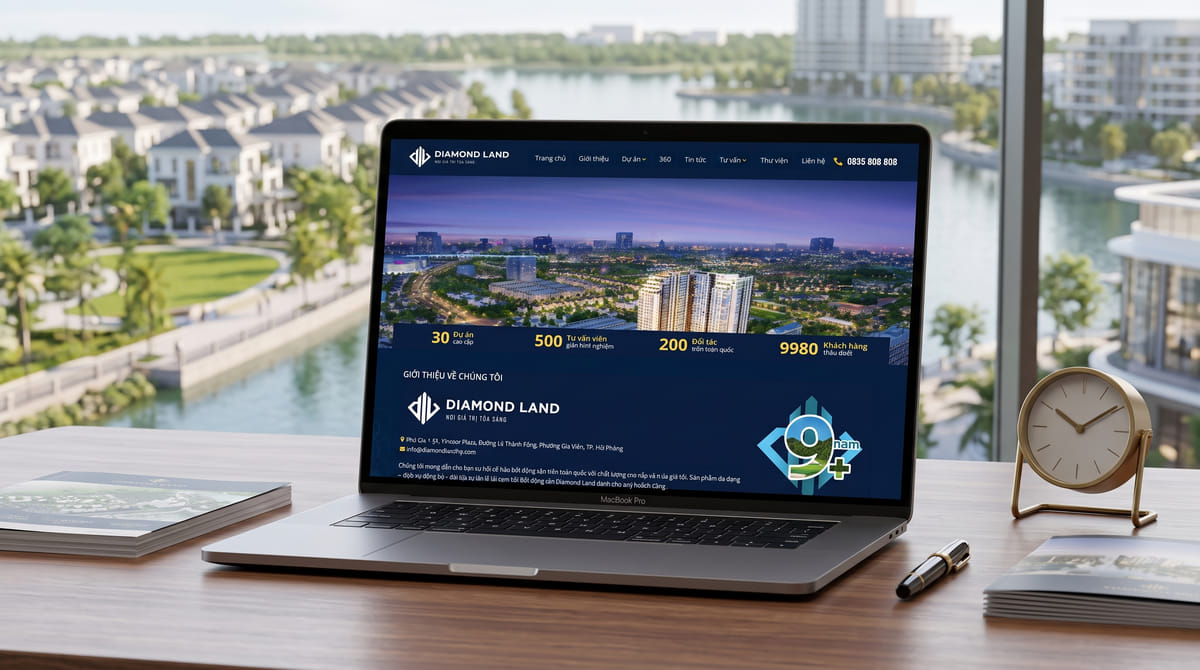 Website Diamond Land – Đồng hành phân phối Vinhomes Royal Island