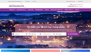 Giao diện website du lịch Hoa Phượng Tím đẹp, hiện đại, tìm và đặt tour thông minh